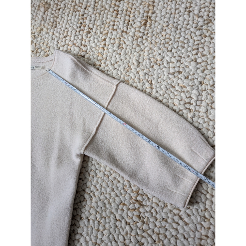 Alice + Olivia Wool Cropped Scooped Neck Three-quarter Sleeve Sweater Size M - Picture 12 of 14
